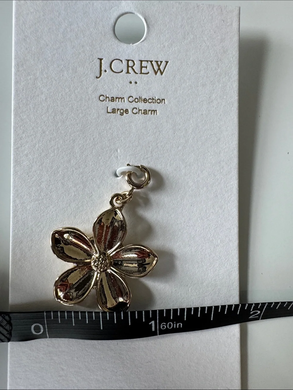 J. Crew Gold Five-Petal Floral Charm